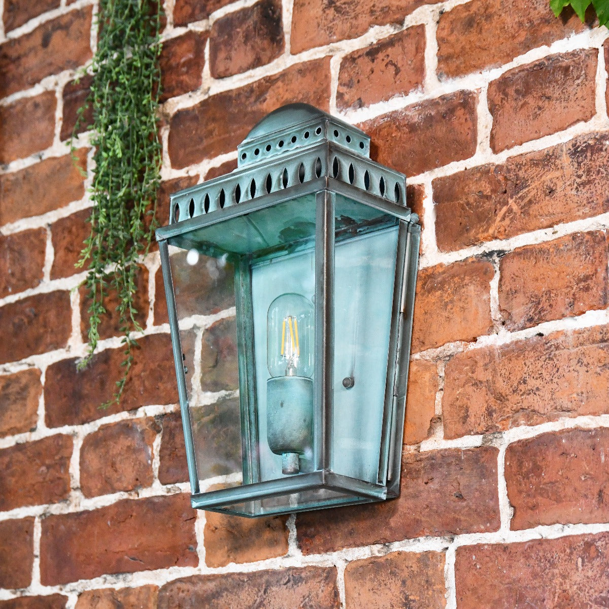 Verdigris Flush Fitting Wall Lantern