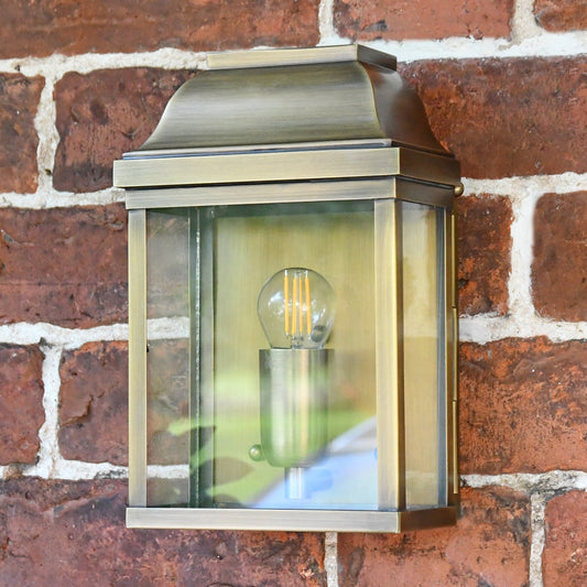 Antique Brass Flush Traditional Wall Lantern
