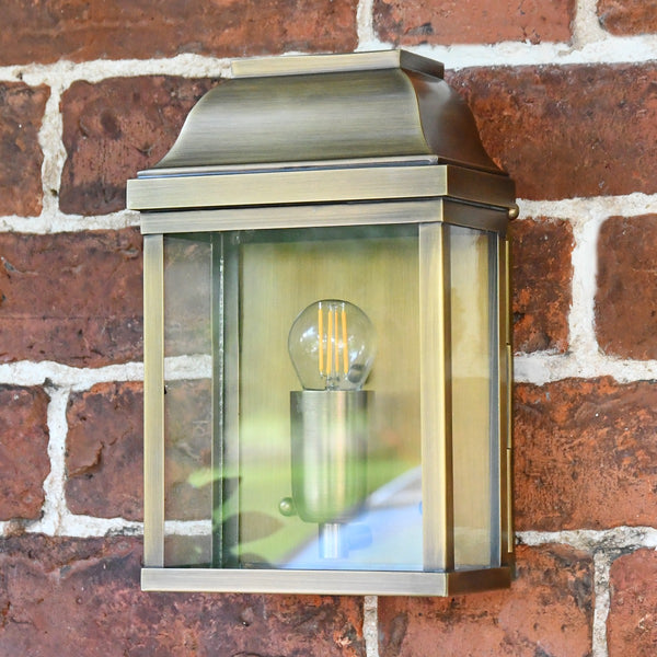 Antique Brass Flush Traditional Wall Lantern