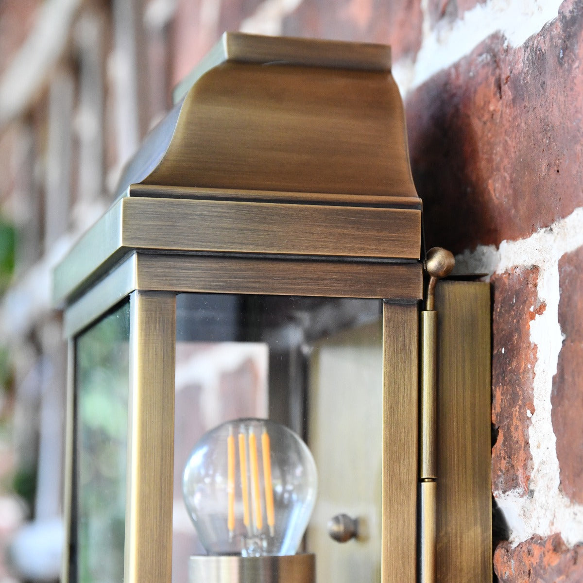 Antique Brass Flush Traditional Wall Lantern