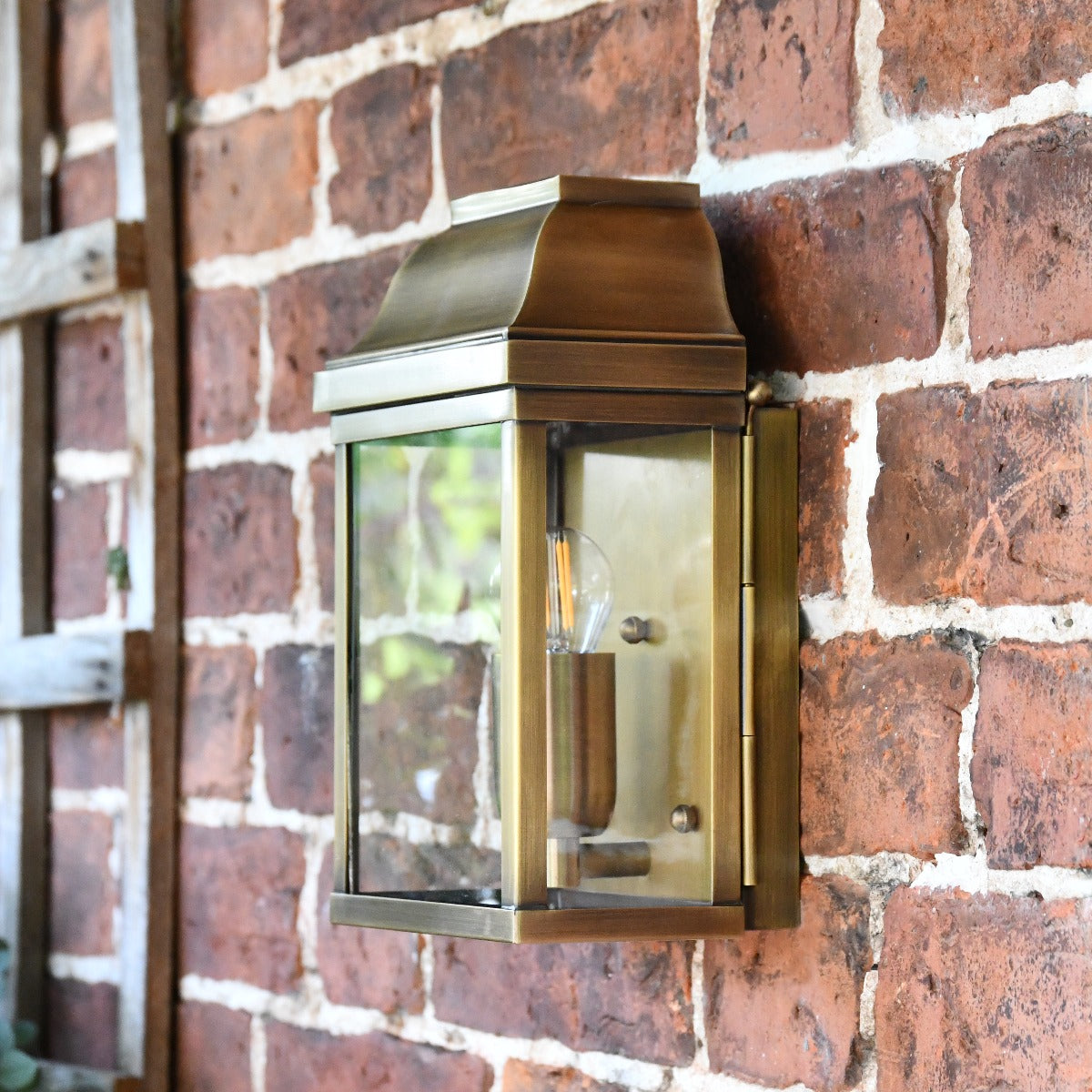 Antique Brass Flush Traditional Wall Lantern