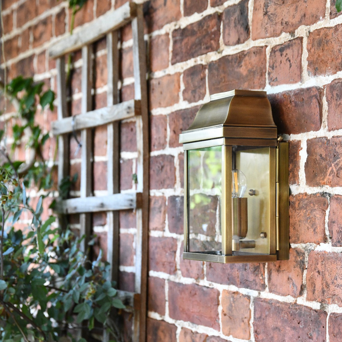 Antique Brass Flush Traditional Wall Lantern
