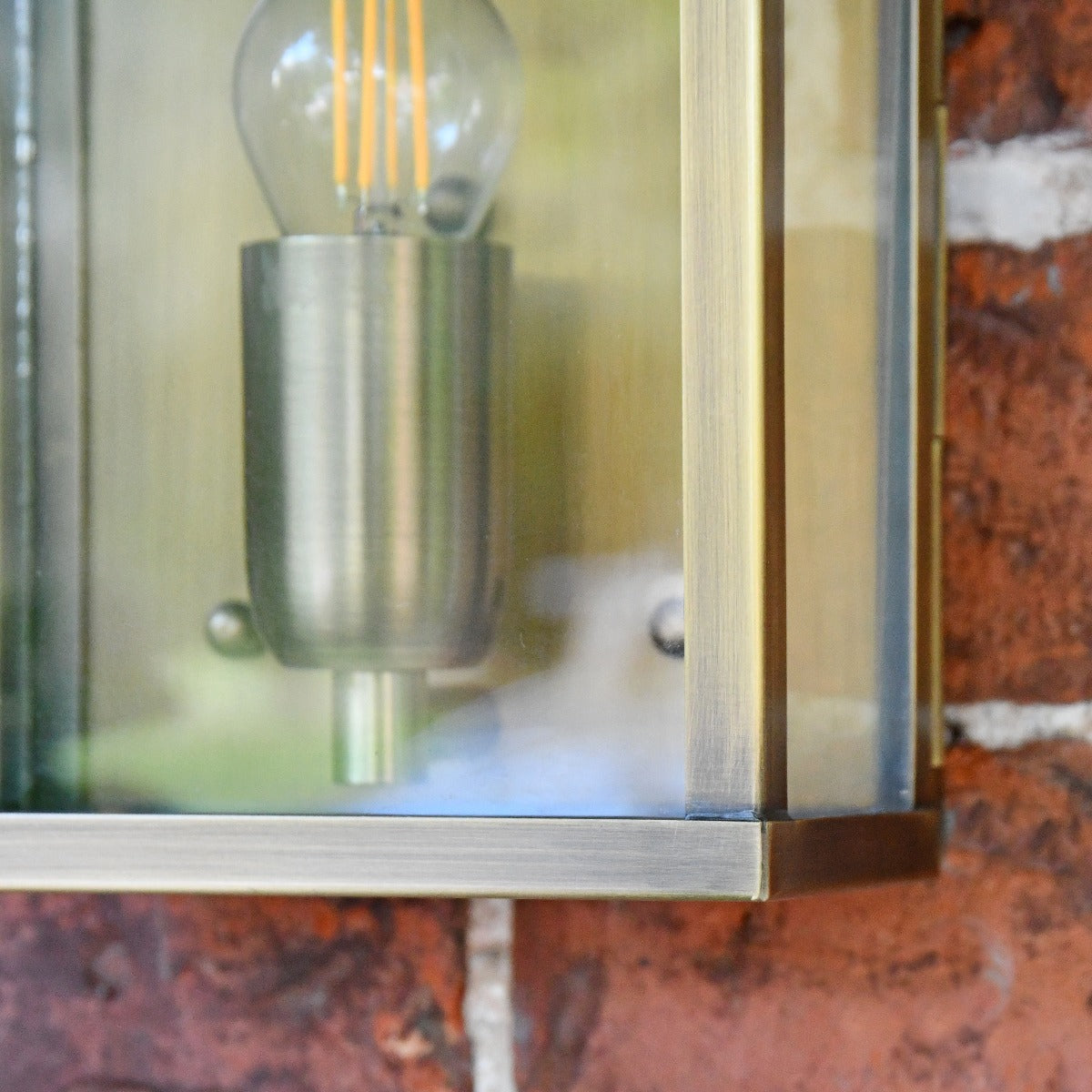 Antique Brass Flush Traditional Wall Lantern