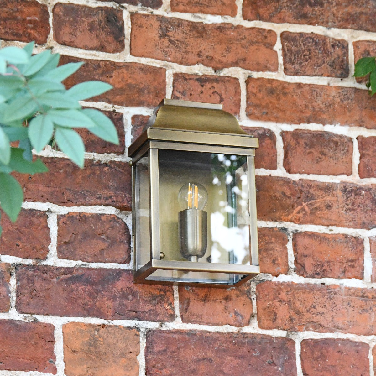 Antique Brass Flush Traditional Wall Lantern