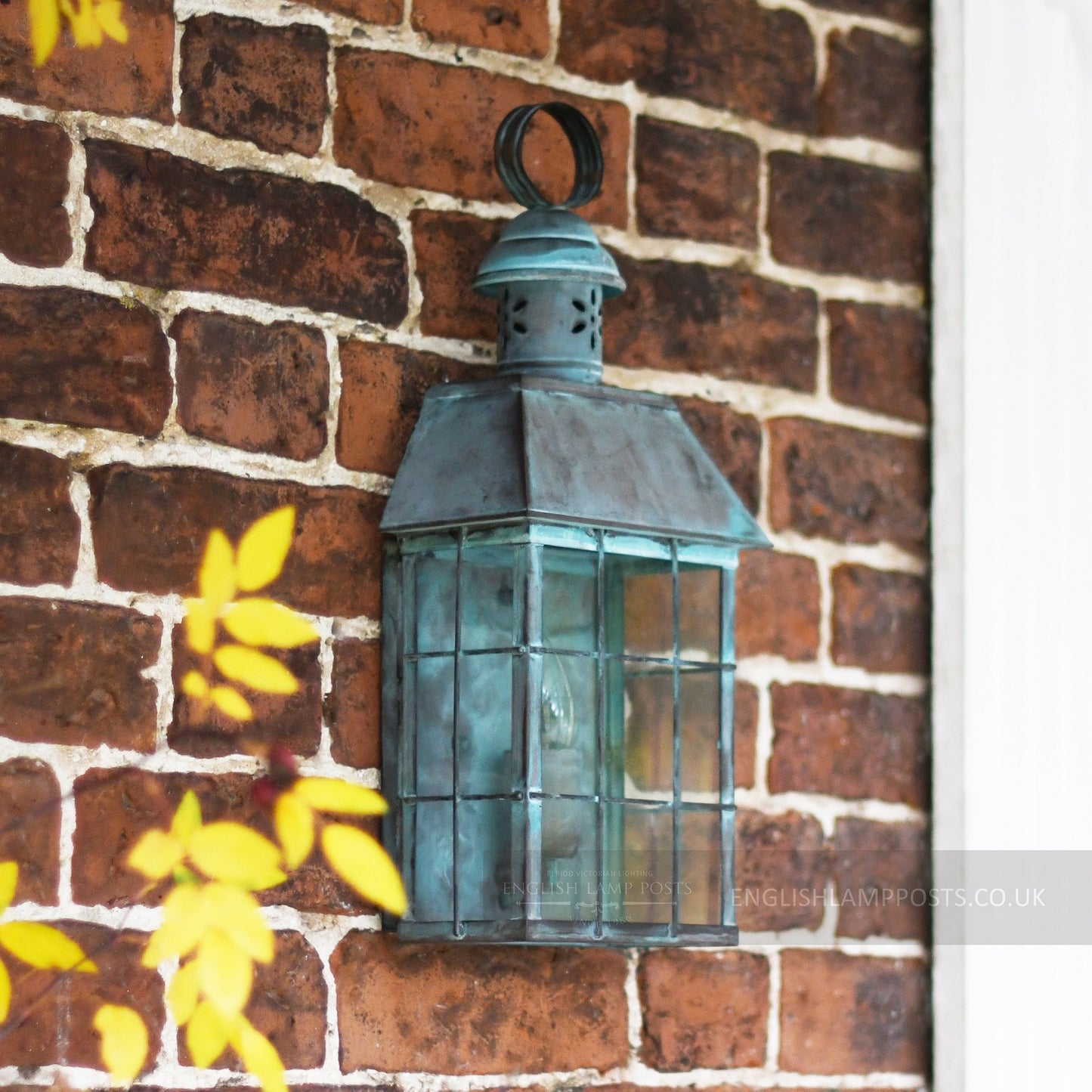 Rustic Verdigris Vintage Flush Wall Lantern