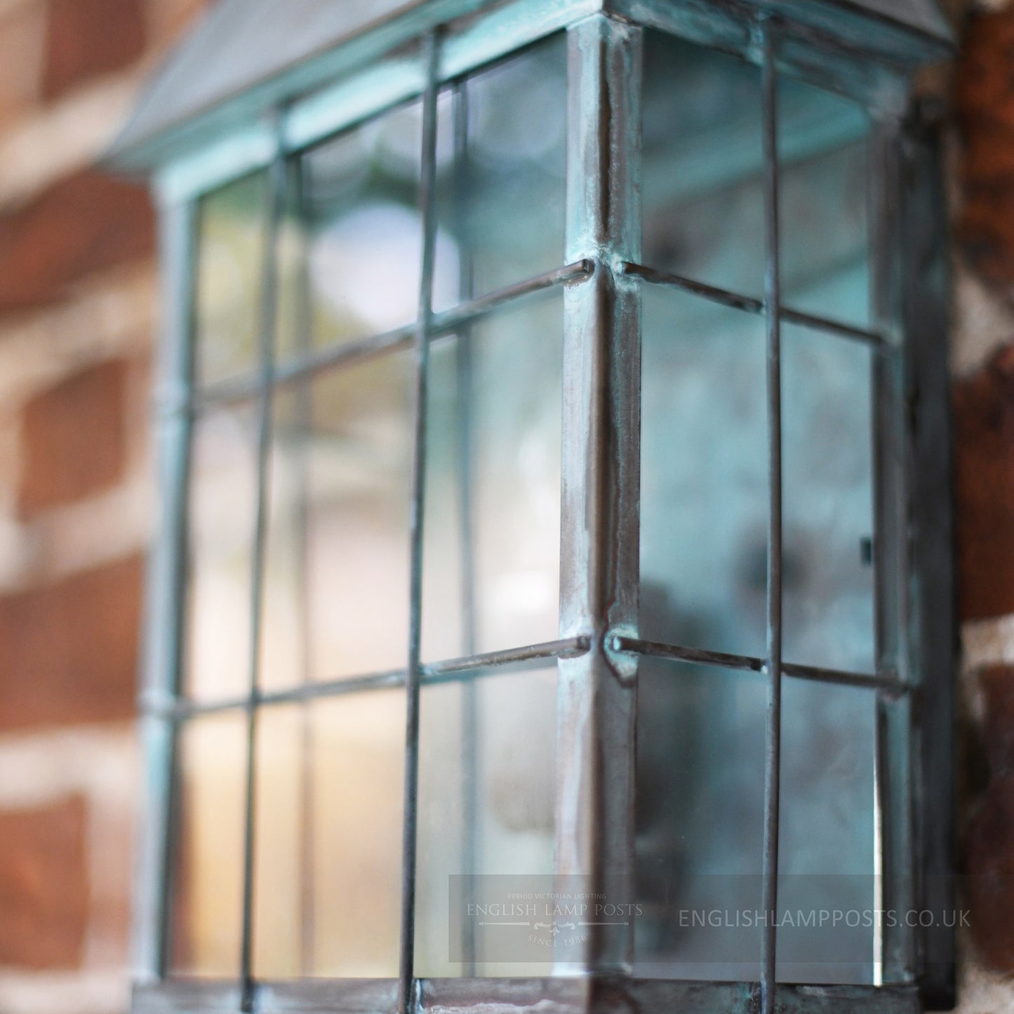 Rustic Verdigris Vintage Flush Wall Lantern