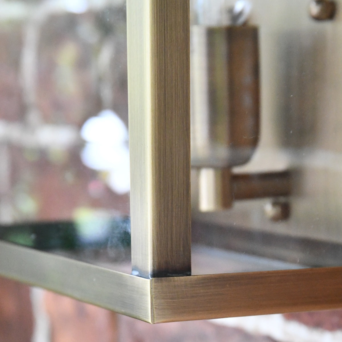 Antique Brass Half Wall Lantern Close Up