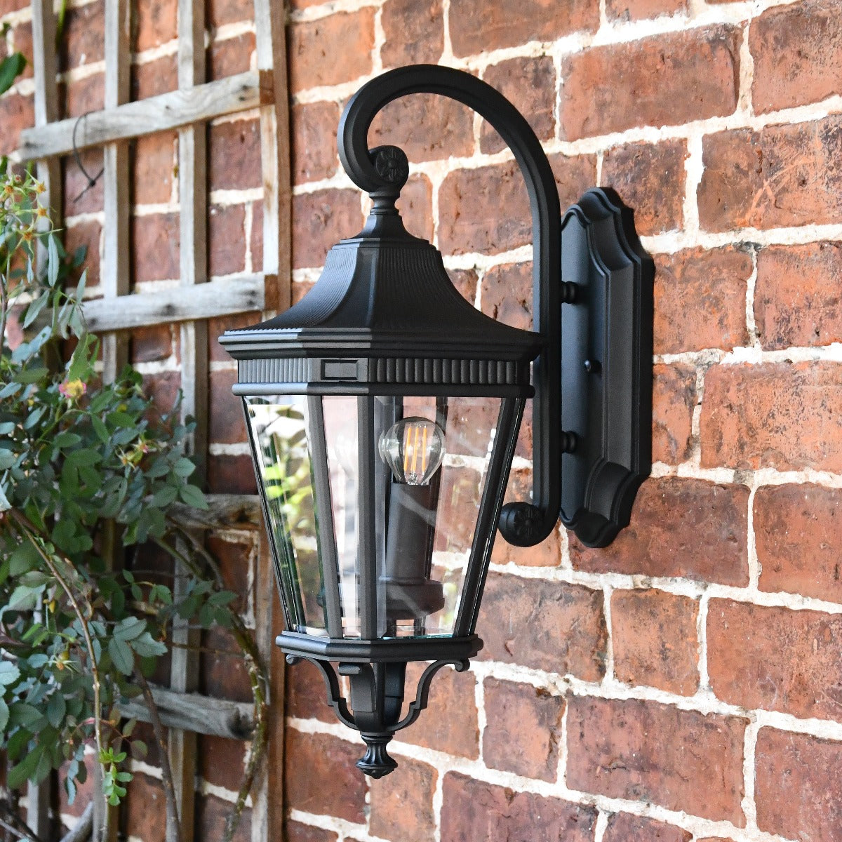 Black Traditional Suspended Wall Lantern