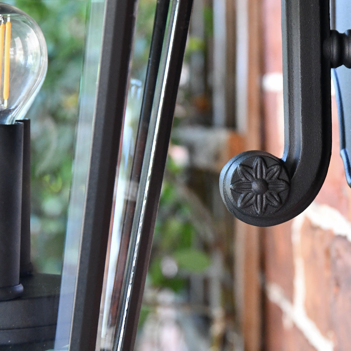 Black Traditional Suspended Wall Lantern