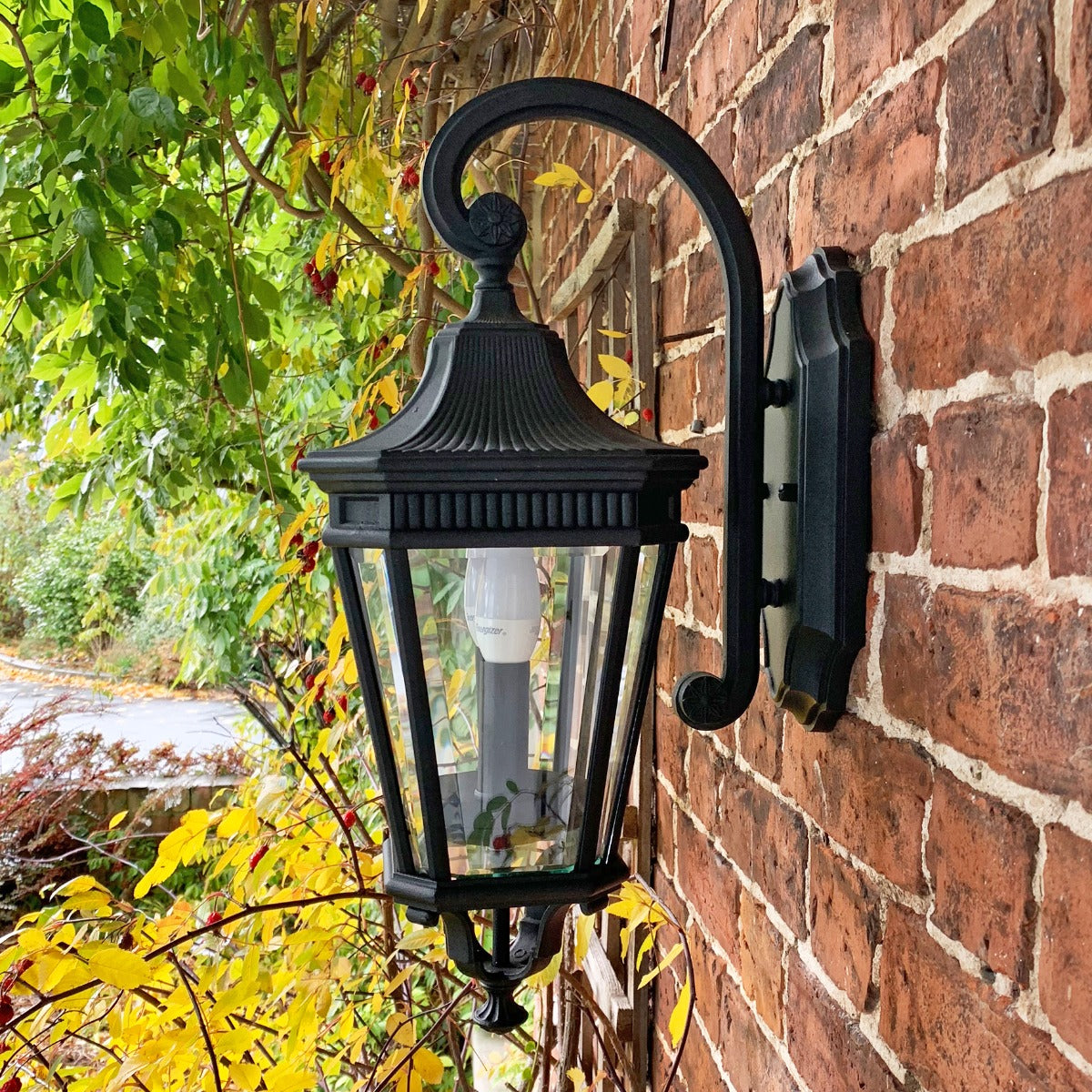 Black Traditional Suspended Wall Lantern