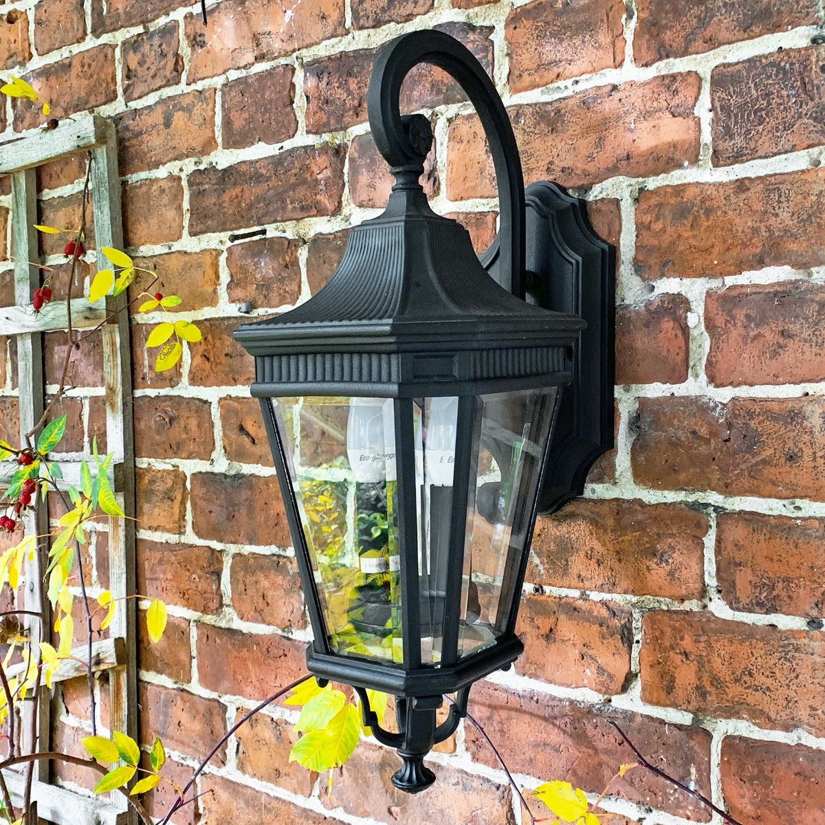 Black Traditional Suspended Wall Lantern