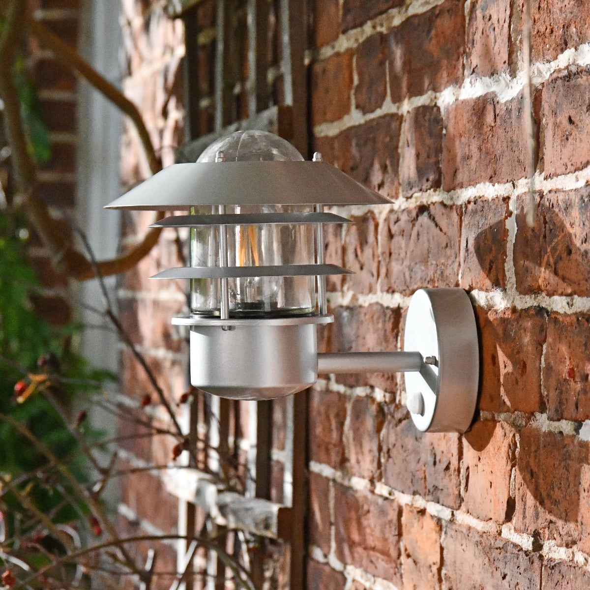 Scandinavian Style Silver Wall Light with Optional PIR Sensor