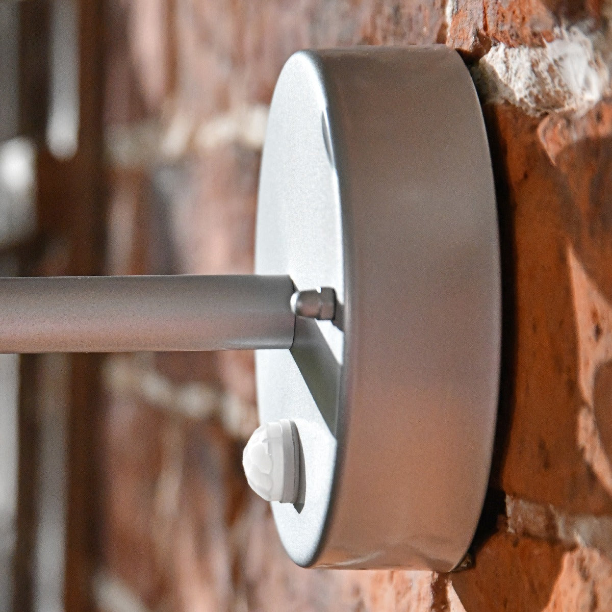 Modern Silver Wall Light with Optional PIR Sensor Blackplate