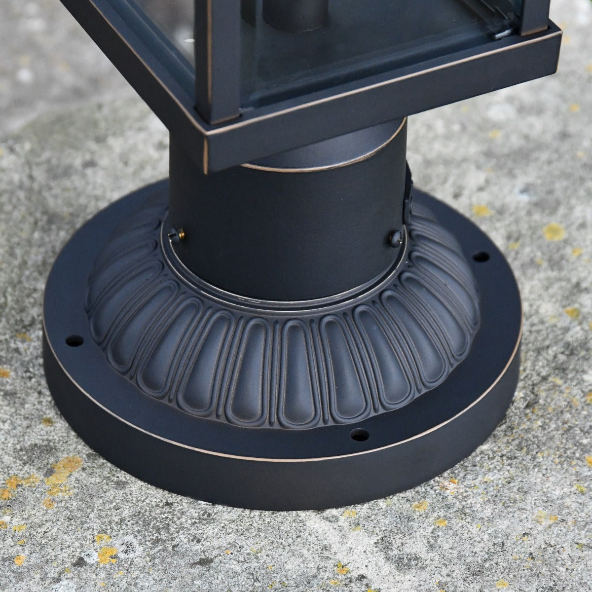 Close up of decorative circular base 