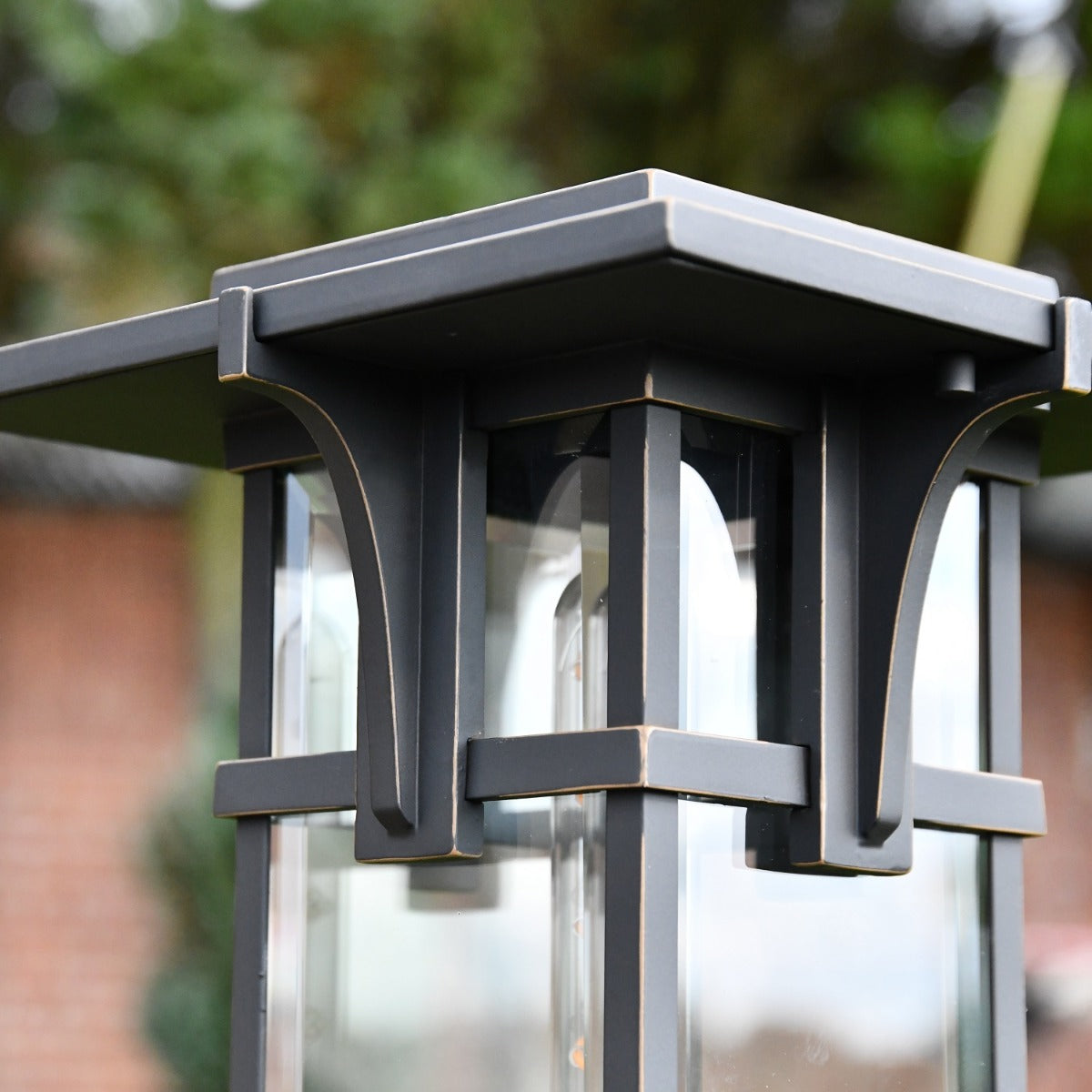 Close up of art deco design on lantern top