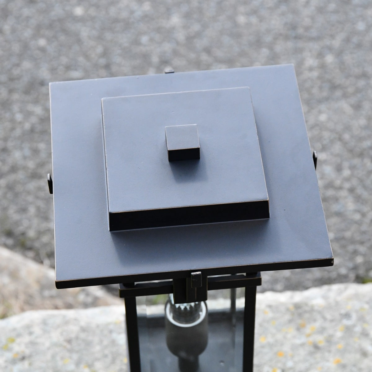 Close up of square lantern top 