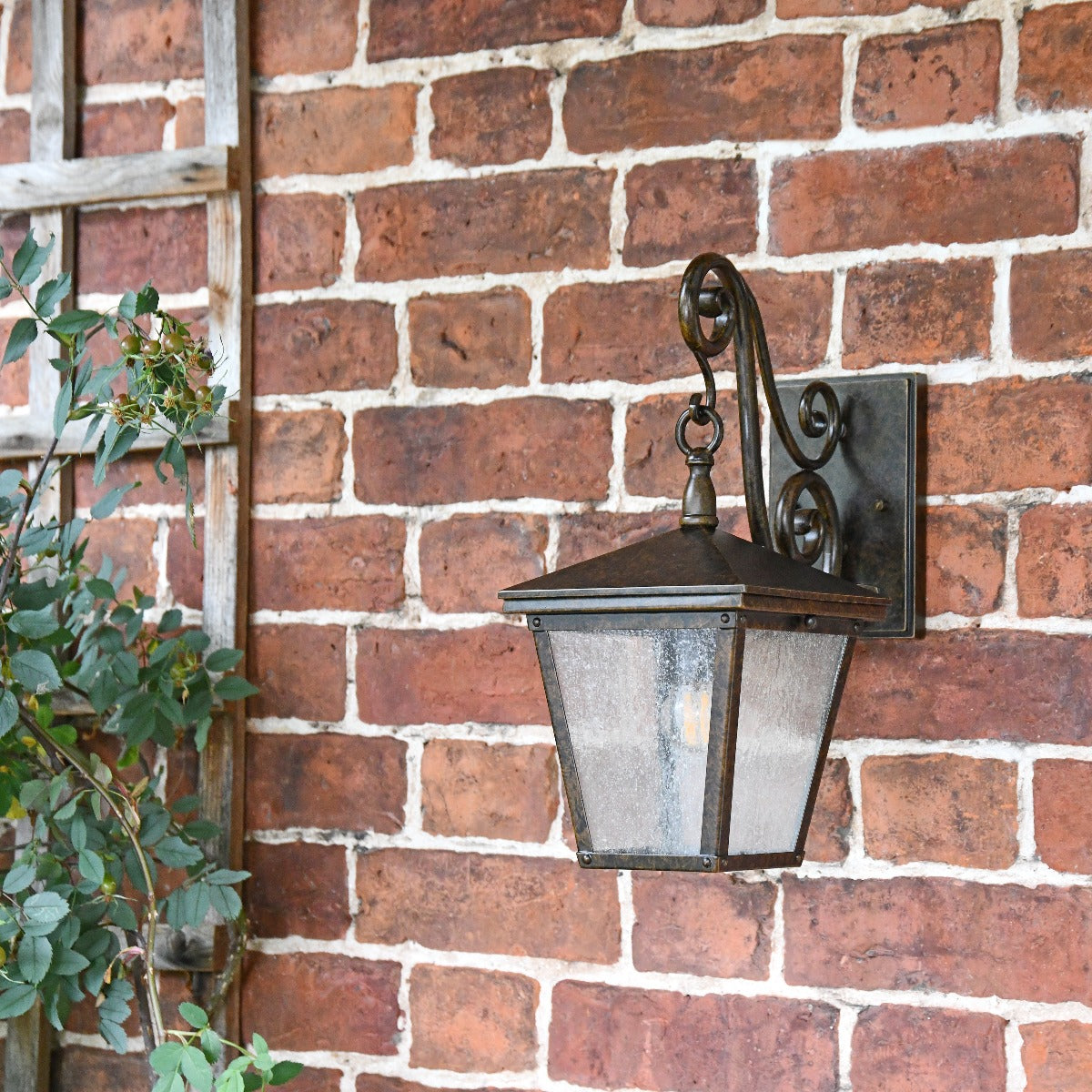 Antique Bronze Victorian Coach Lantern Wall Light 