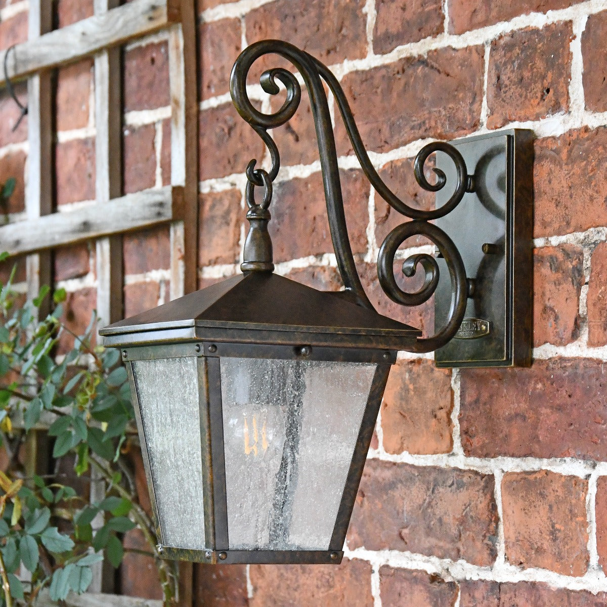 Antique Bronze Victorian Coach Lantern Wall Light 