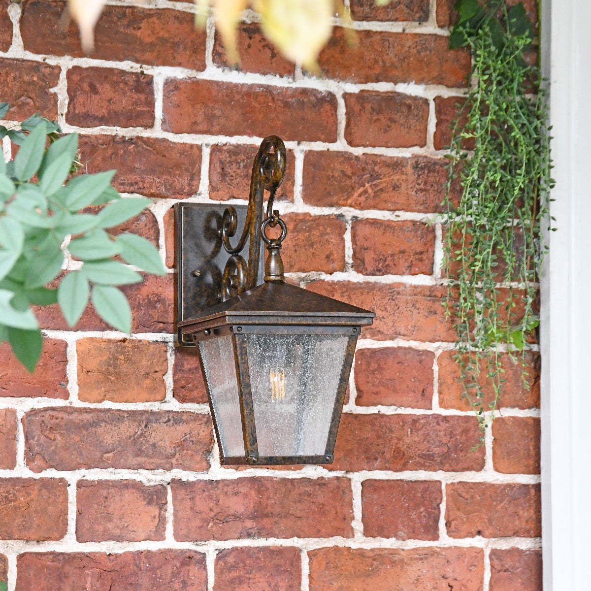 Antique Bronze Victorian Coach Lantern Wall Light 