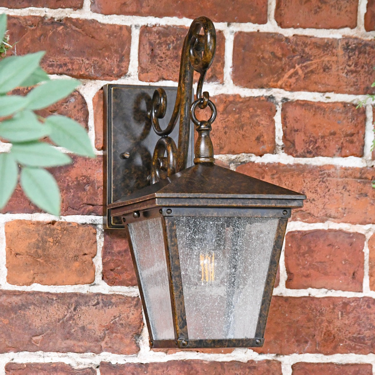 Antique Bronze Victorian Coach Lantern Wall Light 