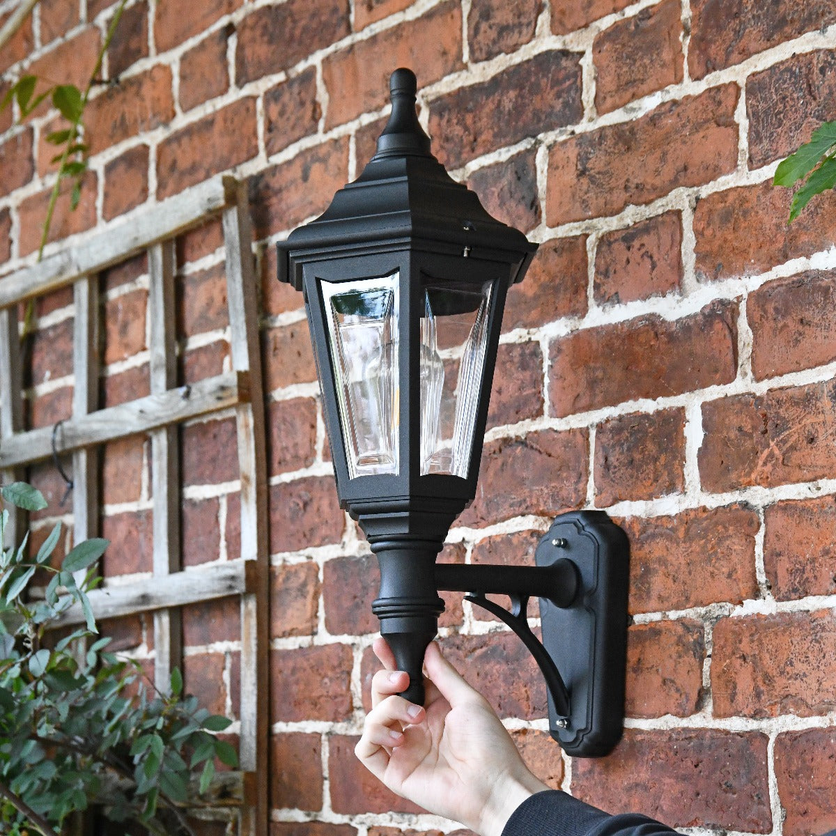 Black Bellvue Reversible Outdoor Wall Lantern - Scale Shot
