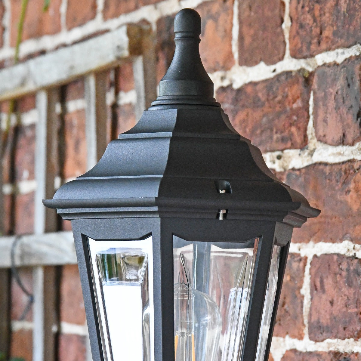 Close Up of Black Bellvue Reversible Outdoor Wall Lantern
