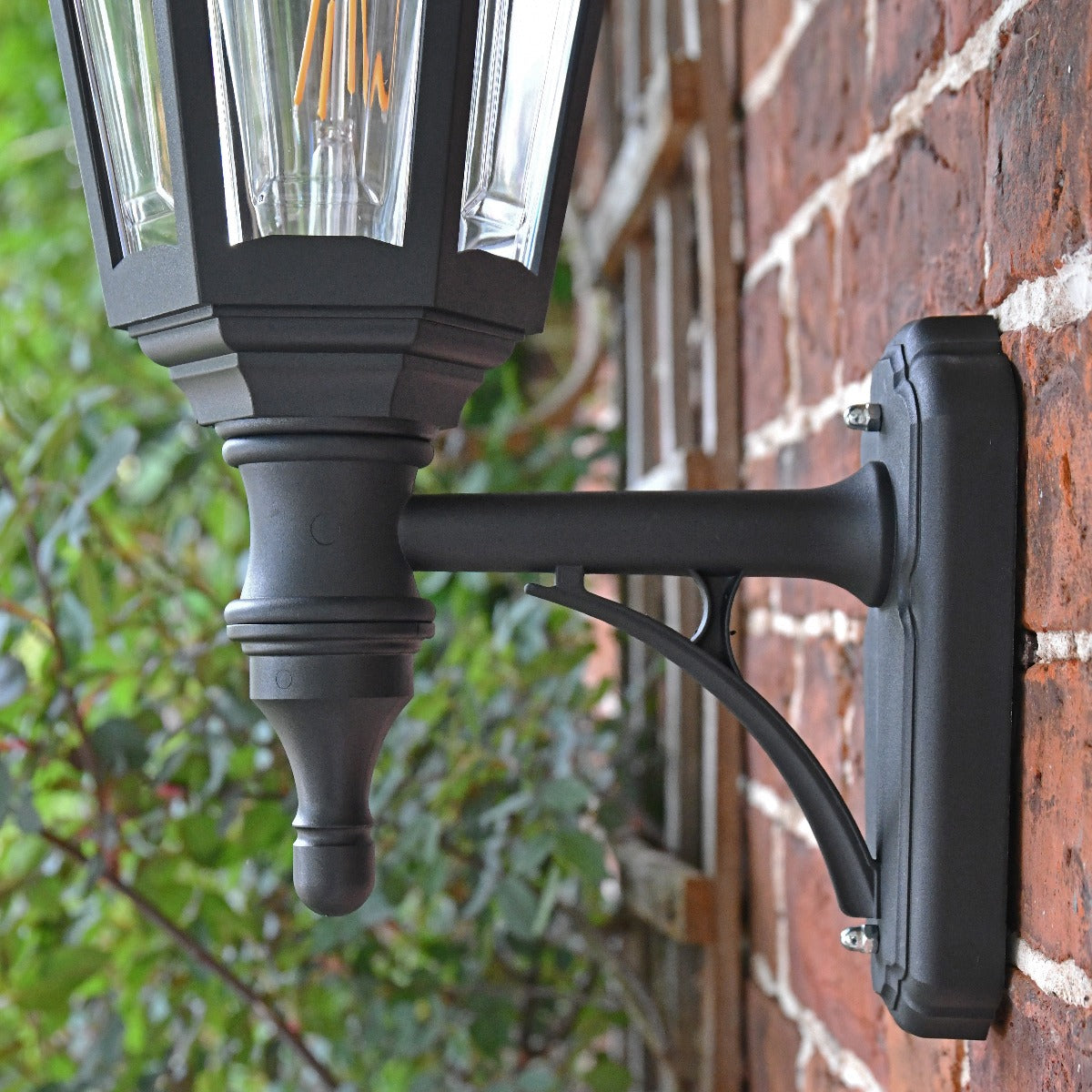 Black Bellvue Reversible Outdoor Wall Lantern and Bracket