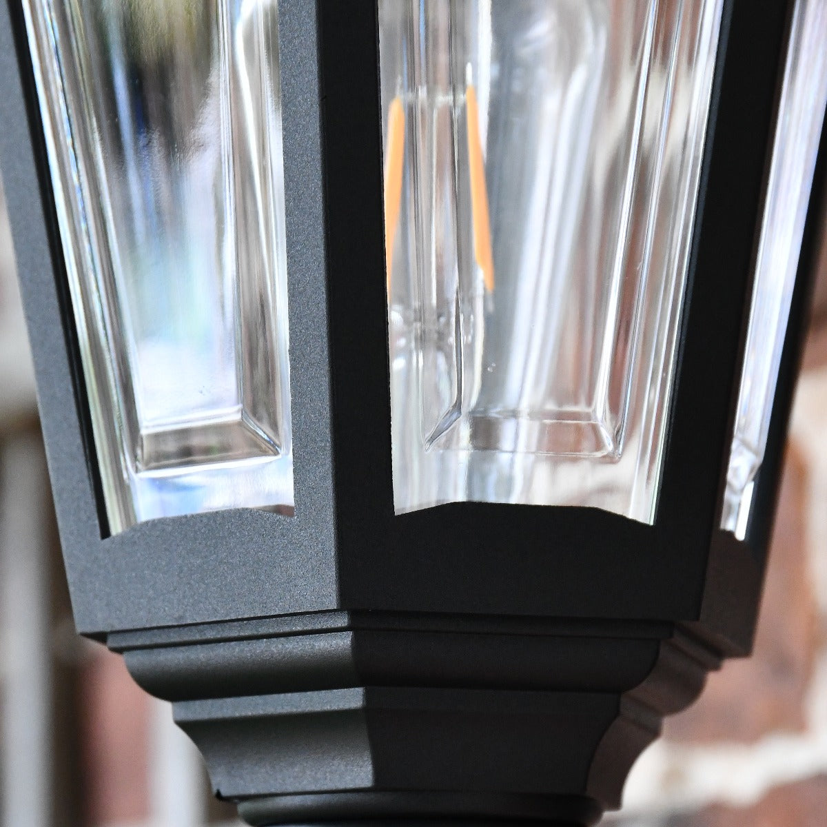 Black Bellvue Reversible Outdoor Wall Lantern With Glass Panes