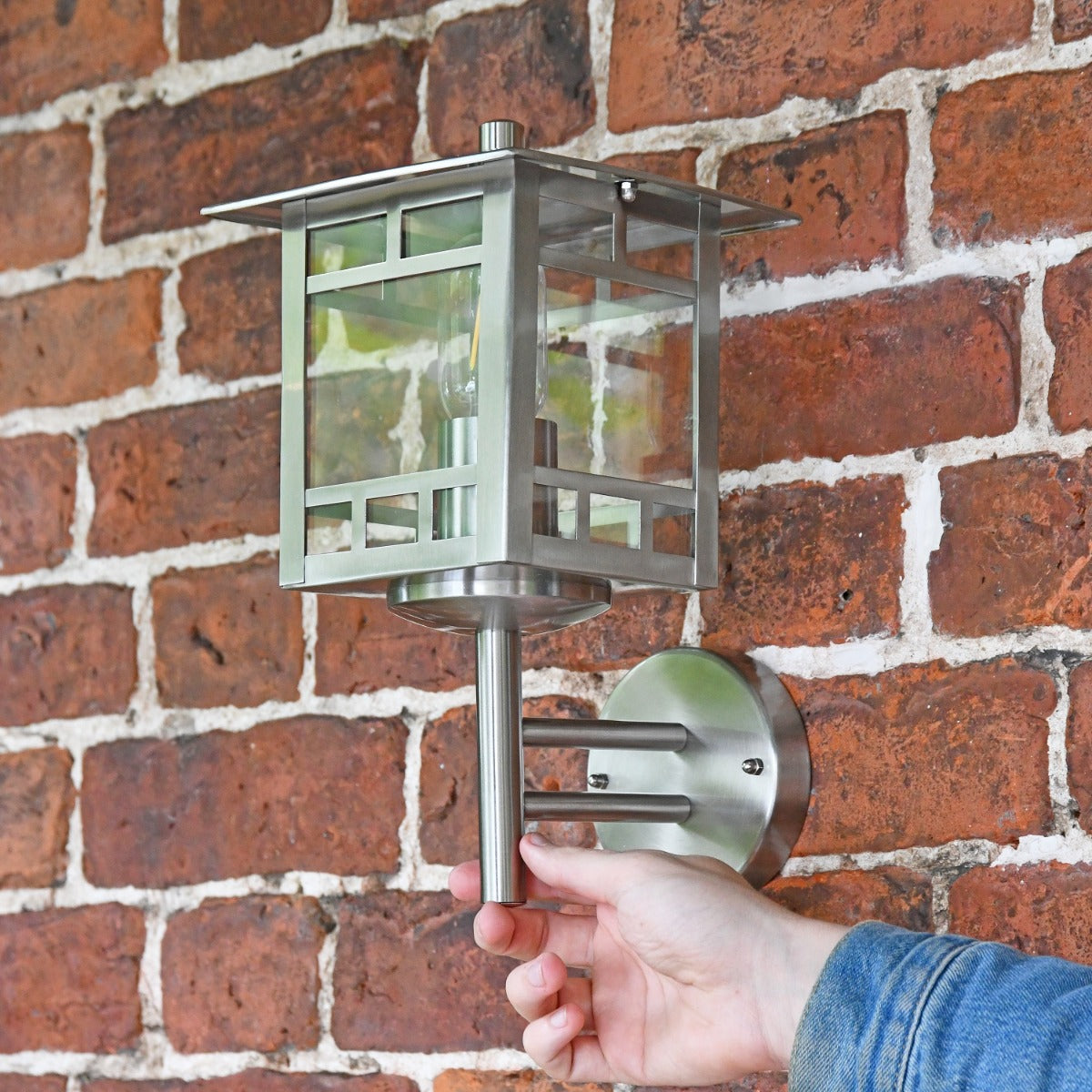 Square Stainless Steel Porch Lantern 