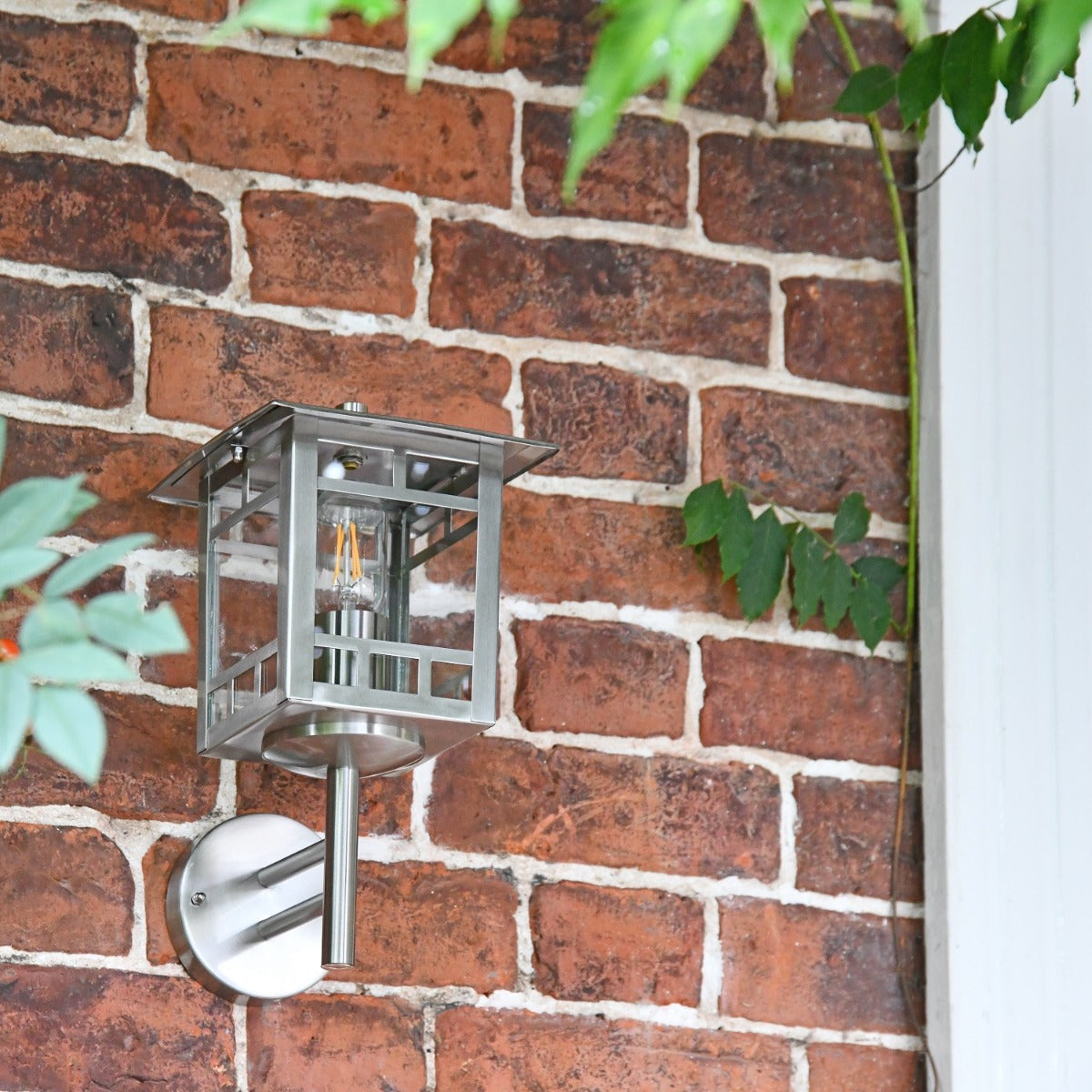 Stainless Steel Square Lantern in Situ 