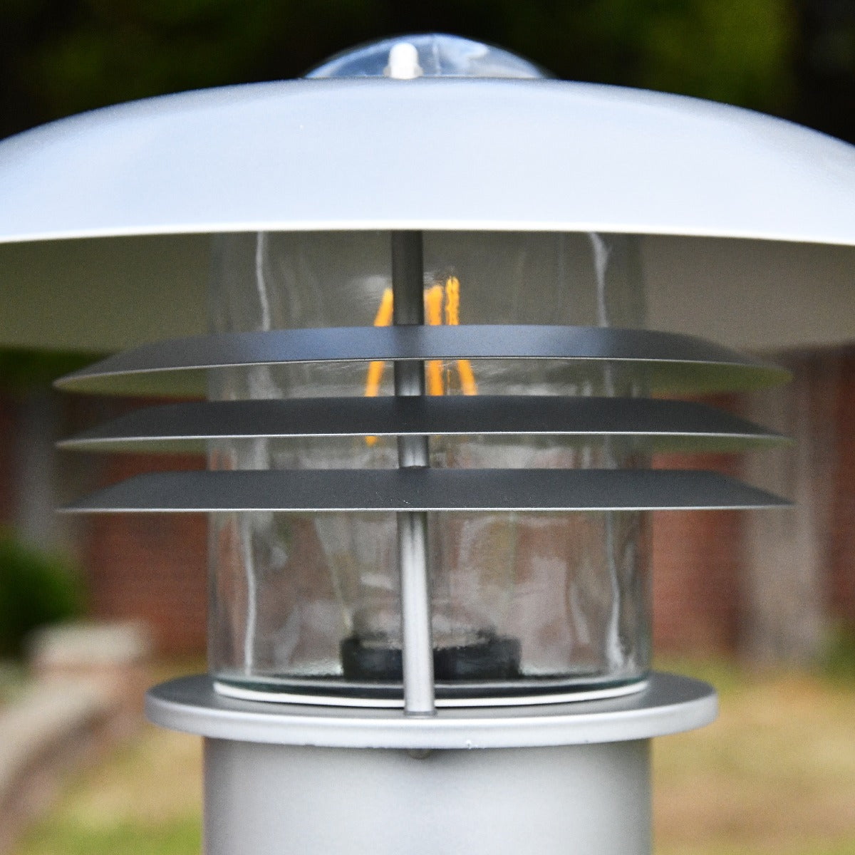 "Sundsvall" Stainless Steel Low-Level Lamp Post Close Up