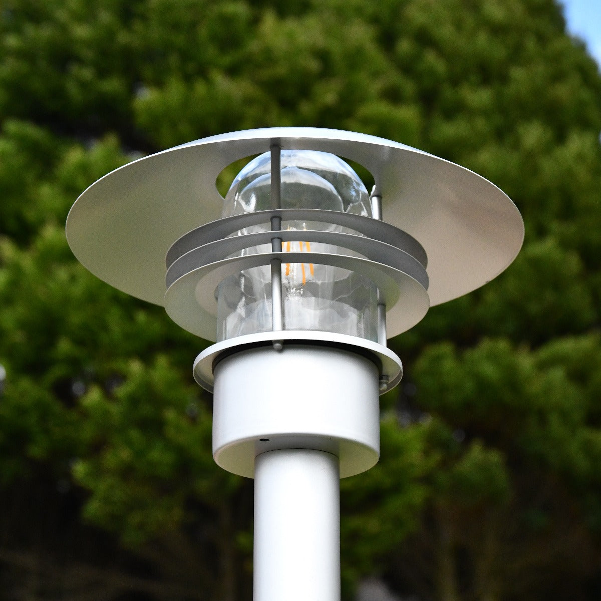 Contemporary Stainless Steel Low-Level Lamp Post