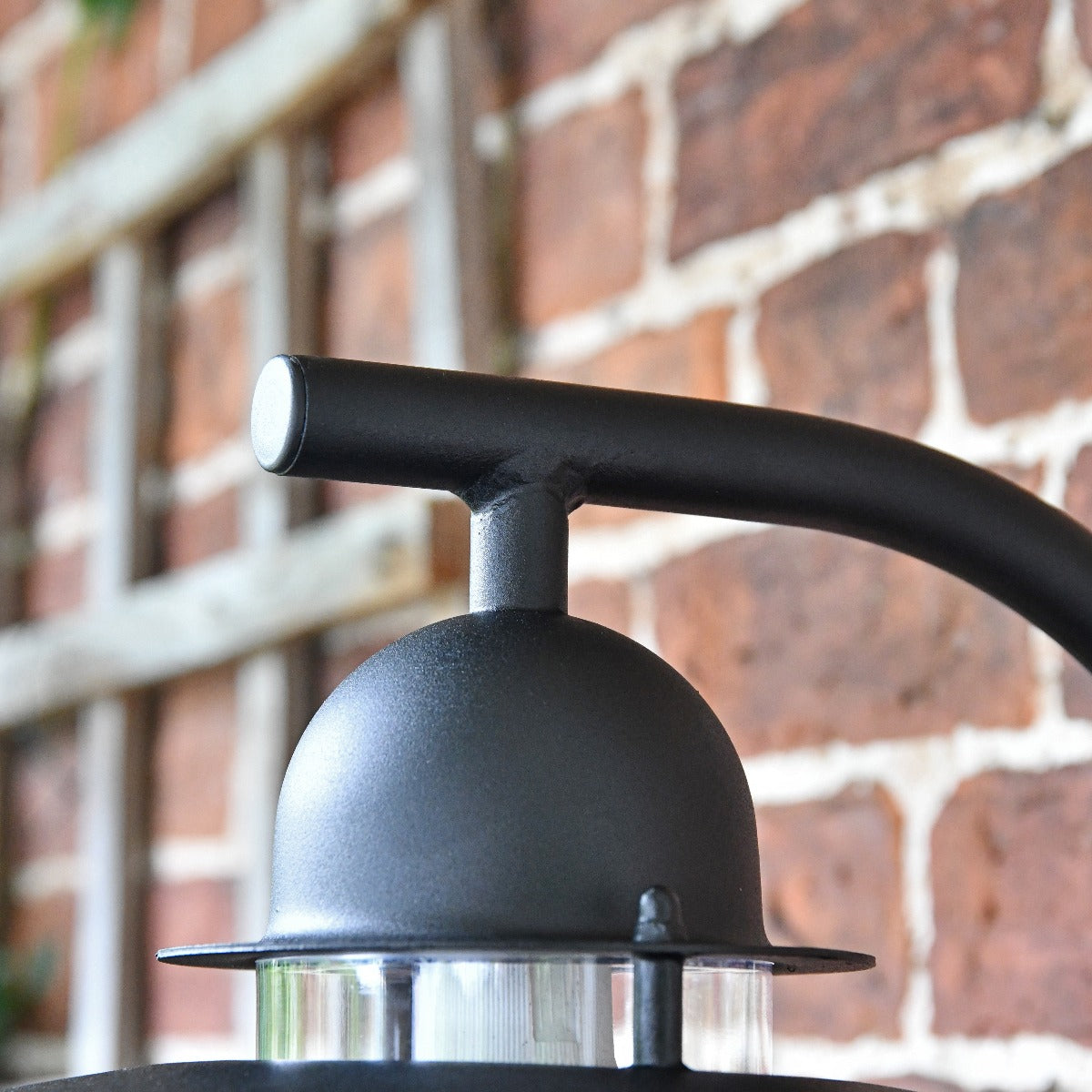 Black Contemporary Wall Lantern with Matching Bracket
