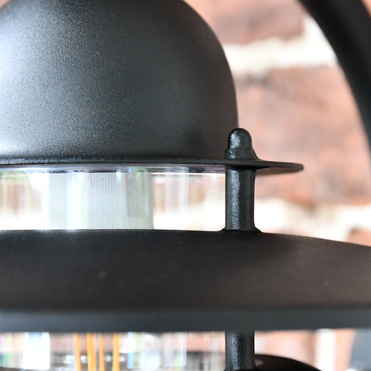 Black Contemporary Wall Lantern with Matching Bracket