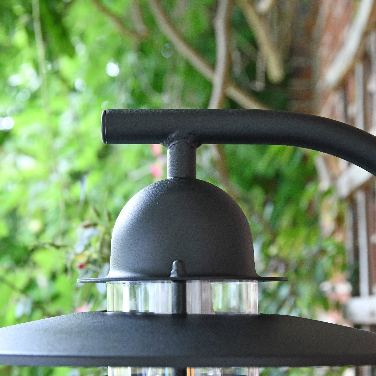 Black Contemporary Wall Lantern with Matching Bracket