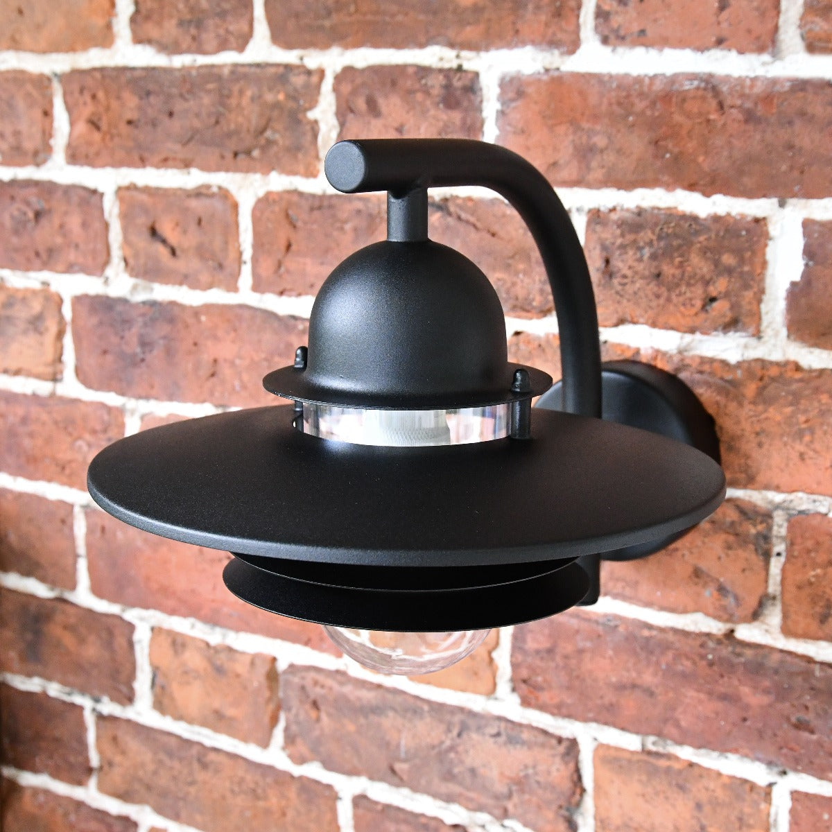 Black Contemporary Wall Lantern with Matching Bracket
