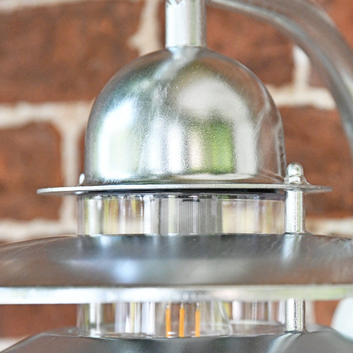 Galvanised Contemporary Wall Lantern with Matching Bracket