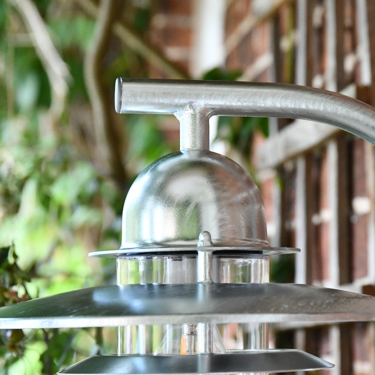 Galvanised Contemporary Wall Lantern with Matching Bracket