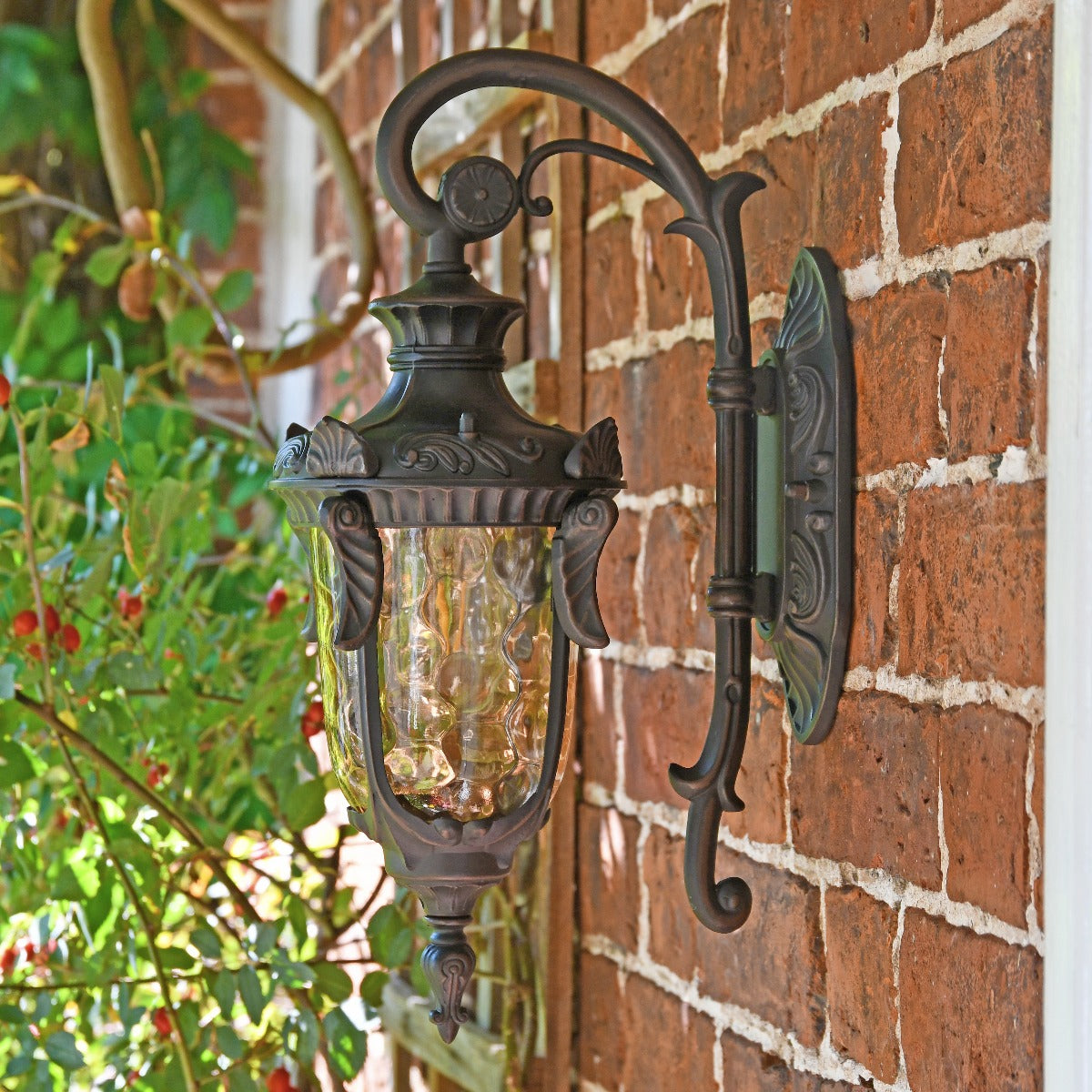 Small Antique Bronze Baroque Style Top Fix Wall Lantern