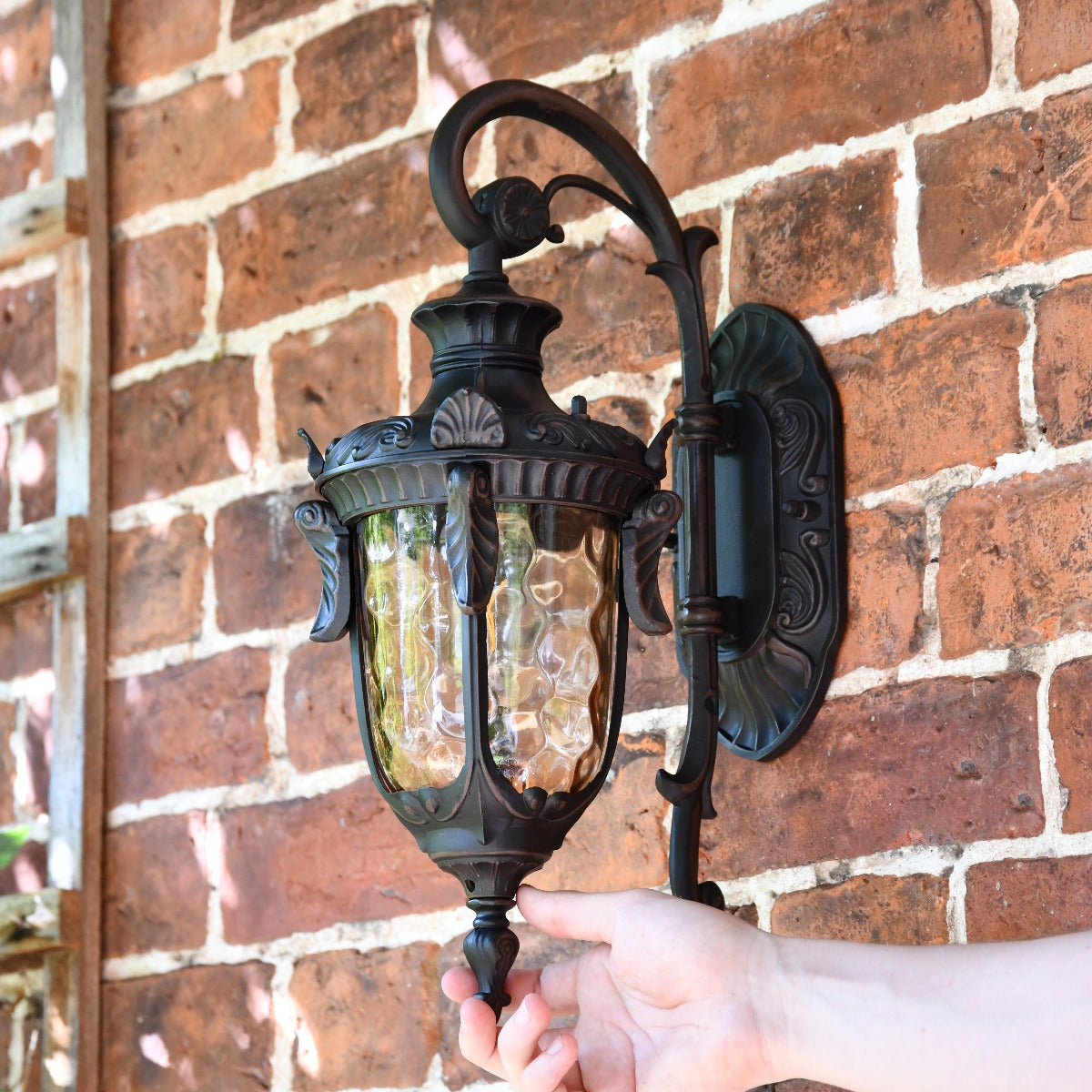 Small Antique Bronze Baroque Style Top Fix Wall Lantern