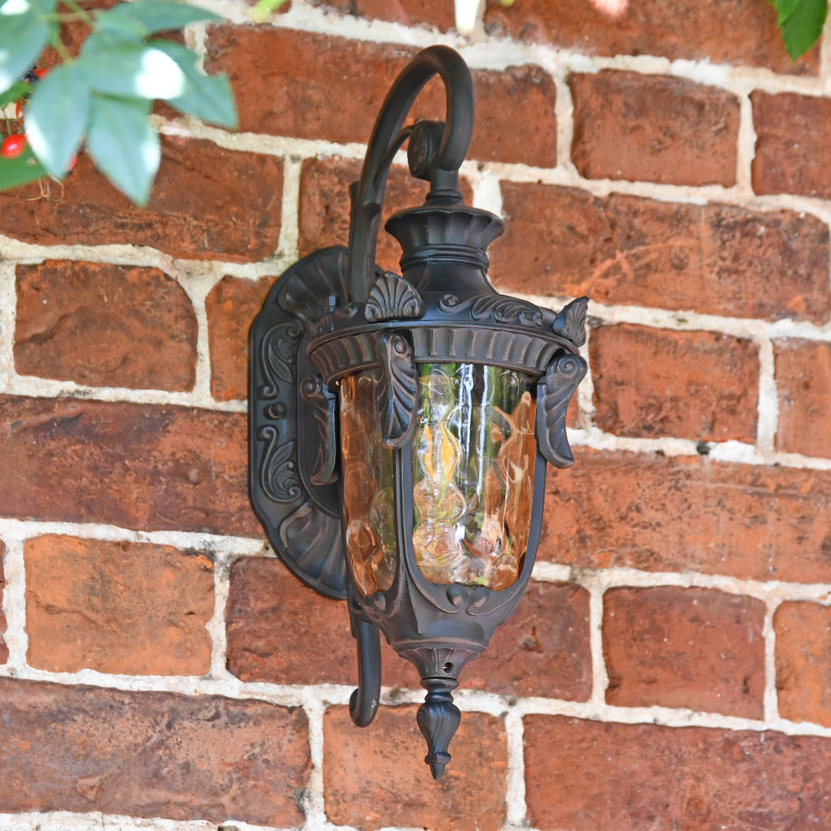 Small Antique Bronze Baroque Style Top Fix Wall Lantern