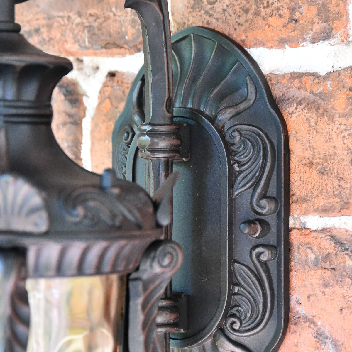 Small Antique Bronze Baroque Style Top Fix Wall Lantern