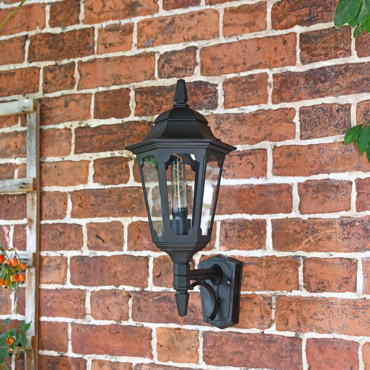 'The Hawnby' Bottom Fix Wall Lantern in Black 