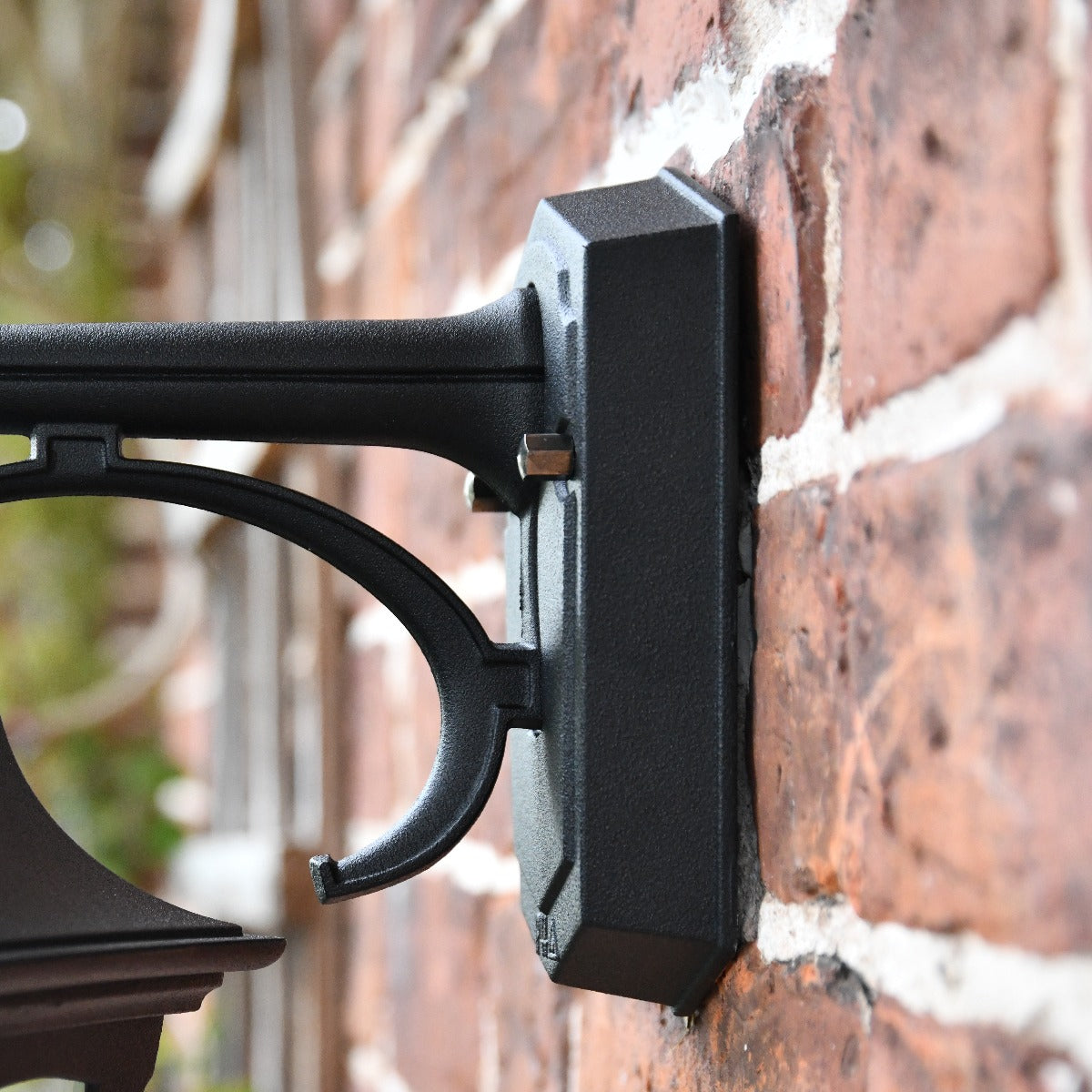 "The Grindale" Top Fix Hexagonal Black Wall Lantern