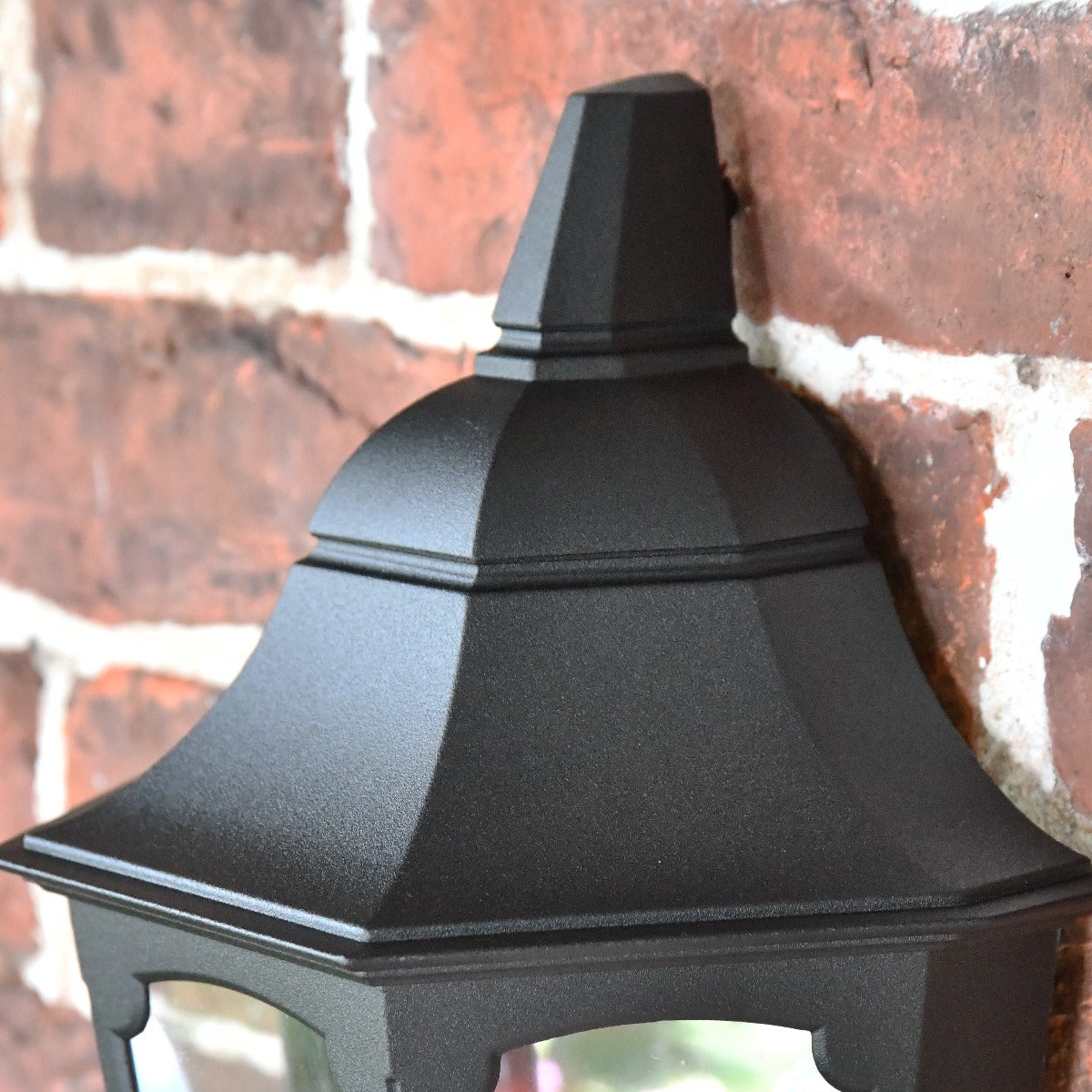"Belthorn" Flush Black Traditional Wall Lantern