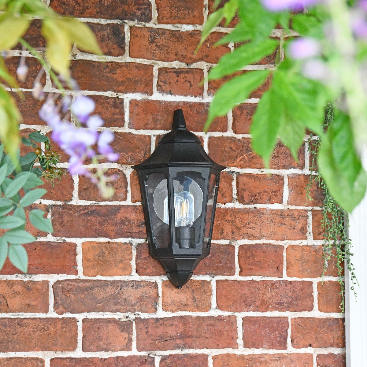"Belthorn" Flush Black Traditional Wall Lantern