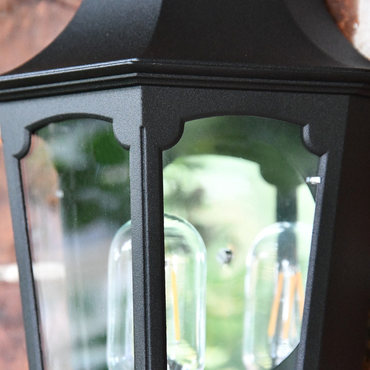 "Belthorn" Flush Black Traditional Wall Lantern