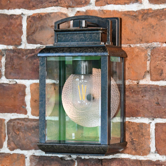 Antique Bronze Suspended Wall Light With Reflector Plate