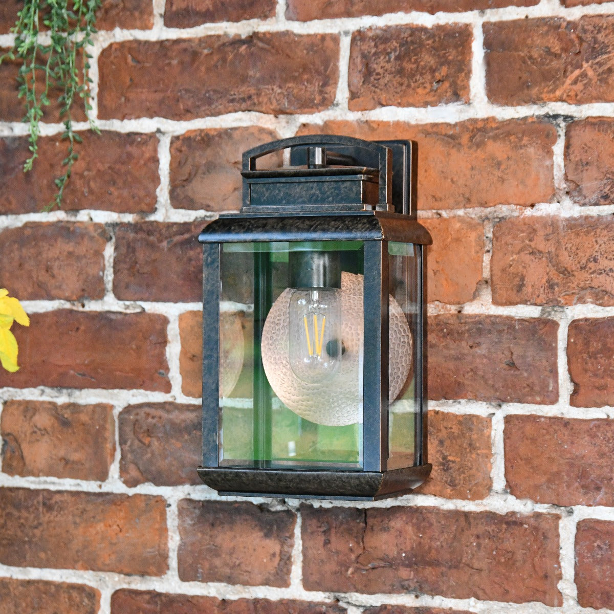 Antique Bronze Suspended Wall Light With Reflector Plate
