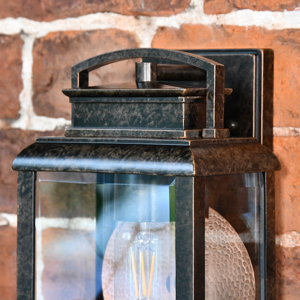 Antique Bronze Suspended Wall Light With Reflector Plate